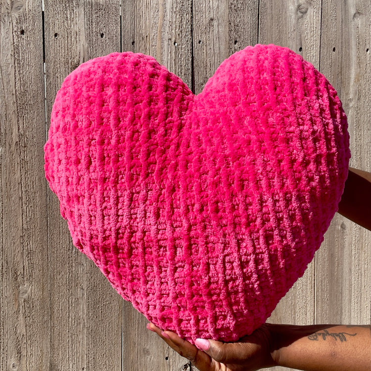 Knitted Heart Pillows