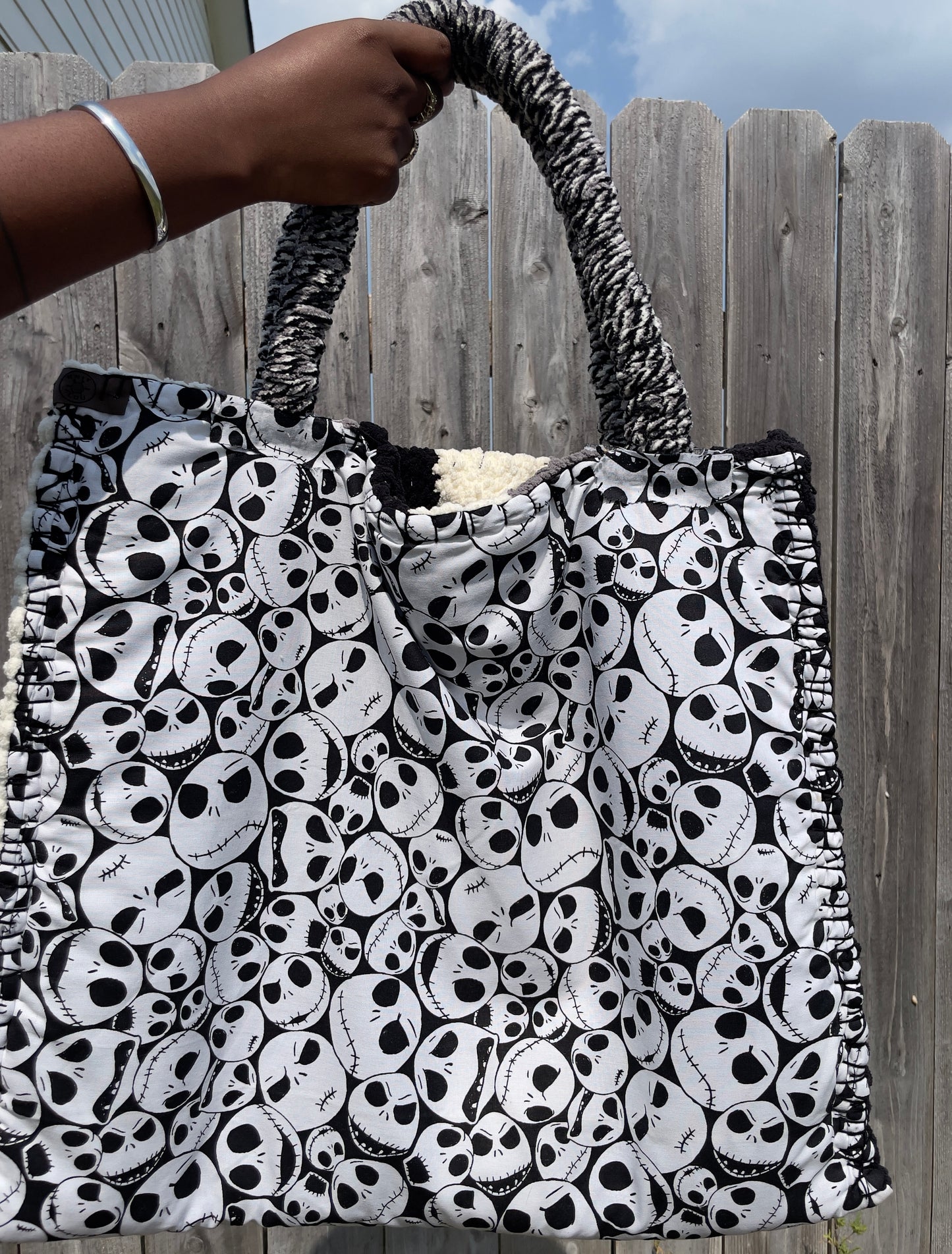Skeleton Man Handmade Tote Bag (Made to Order)