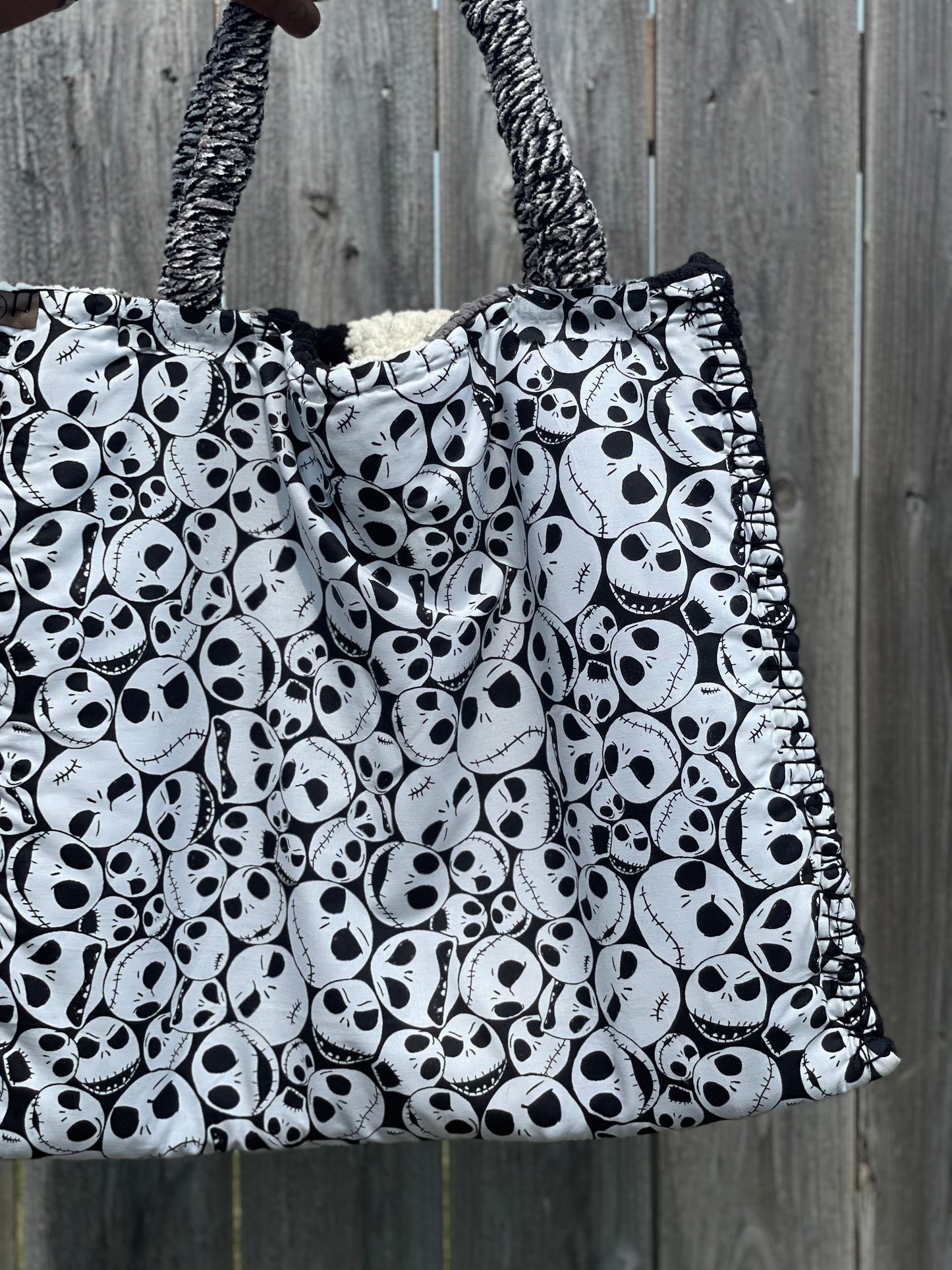 Skeleton Man Handmade Tote Bag (Made to Order)