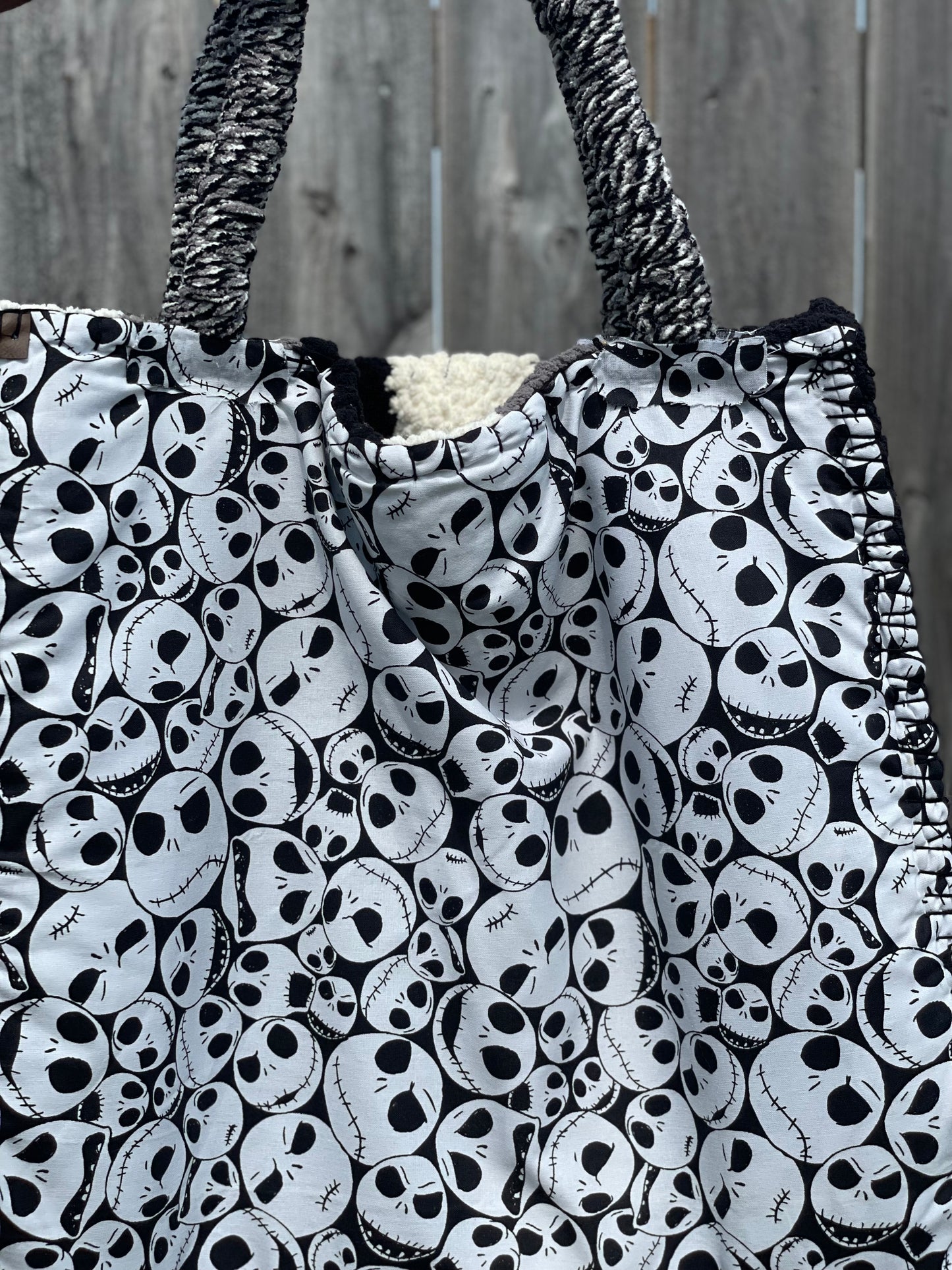 Skeleton Man Handmade Tote Bag (Made to Order)