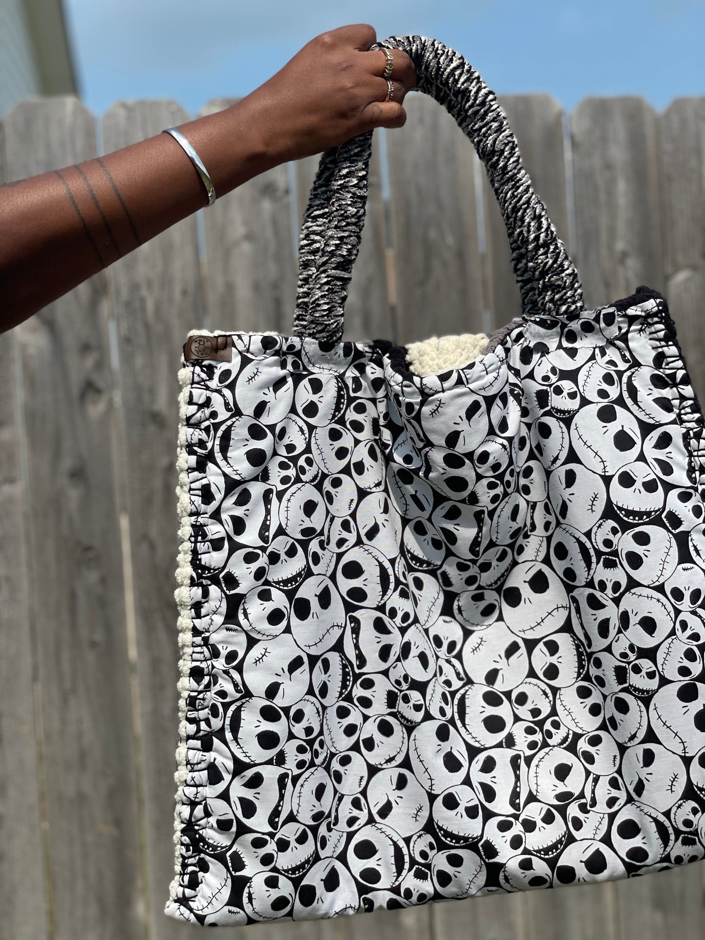 Skeleton Man Handmade Tote Bag (Made to Order)