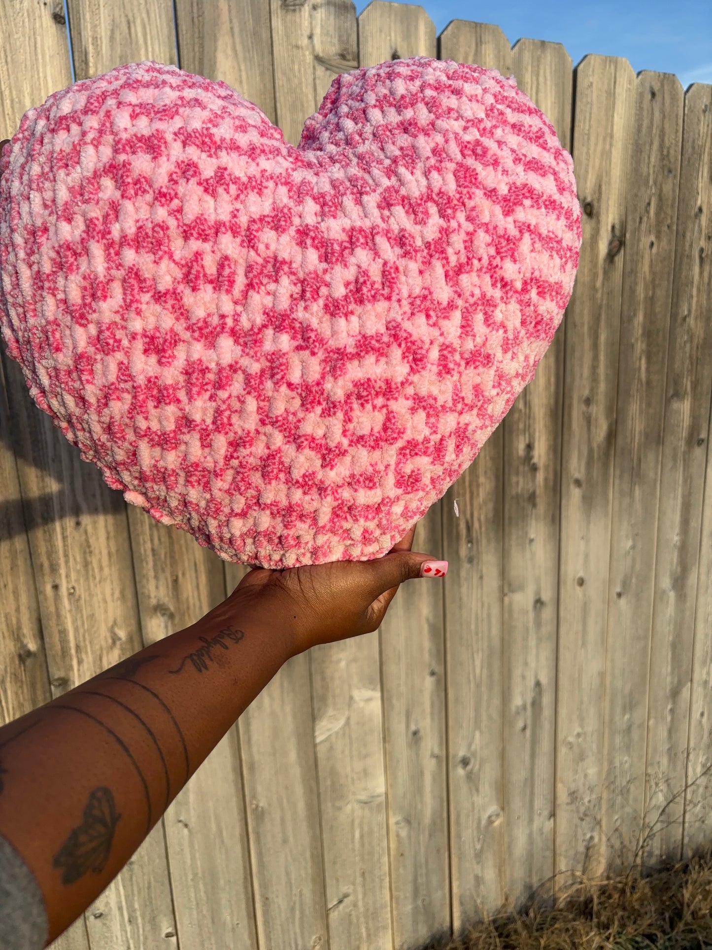 Tender Heart Knitted Heart Pillow (Made to Order)