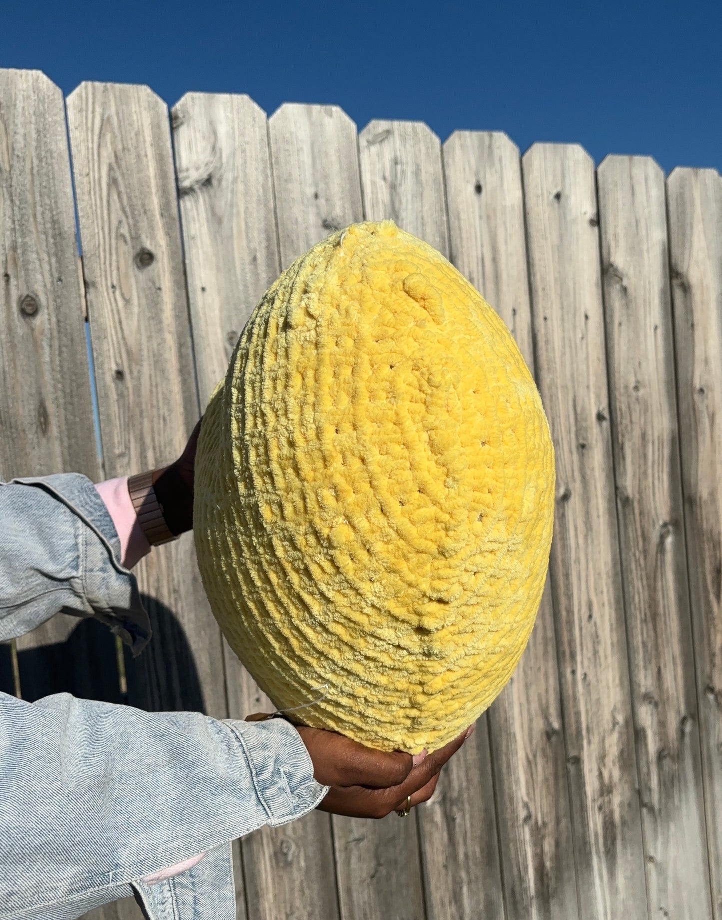 Sunshine Yellow Knitted Heart Pillow (Made to Order)