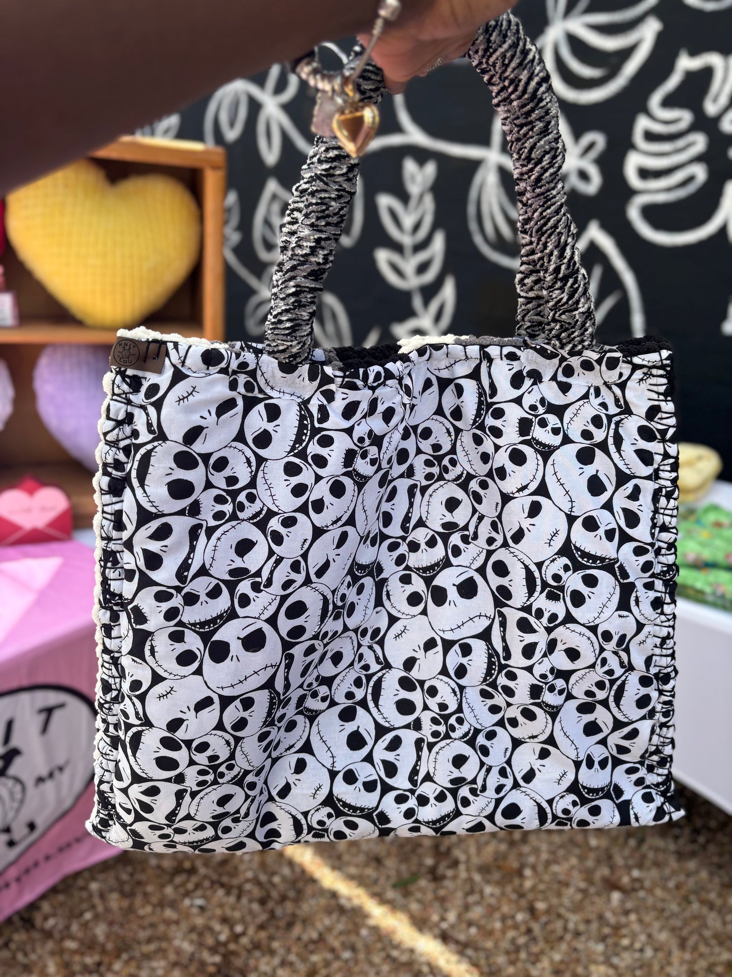 Skeleton Man Handmade Tote Bag (Made to Order)