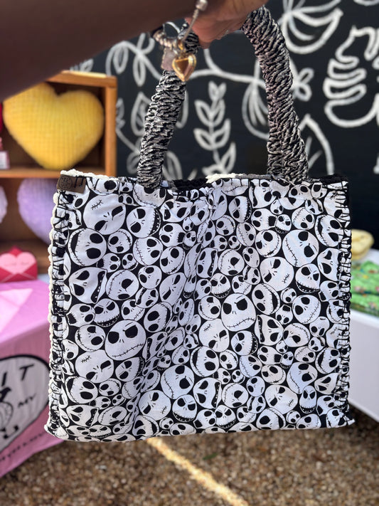 Skeleton Man Handmade Tote Bag (Made to Order)