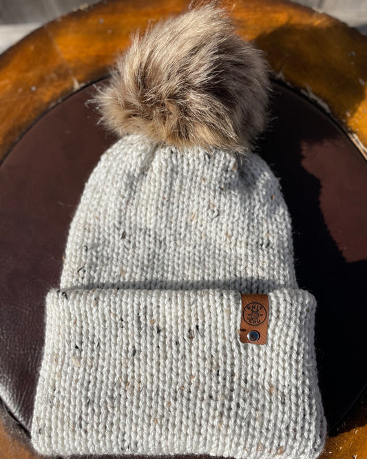 Classic Tweed Single Pom Pom Beanie (Ready to Ship)