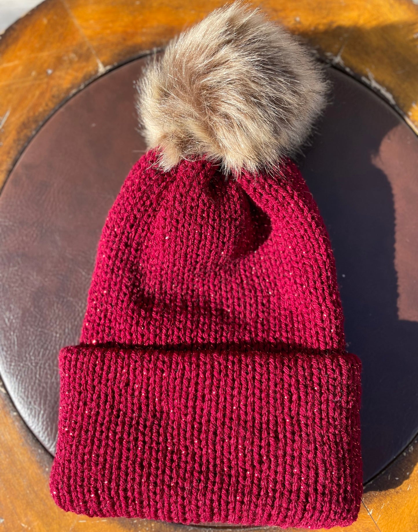 Burgundy Luxe Single Pom Pom Beanie (Made to Order)