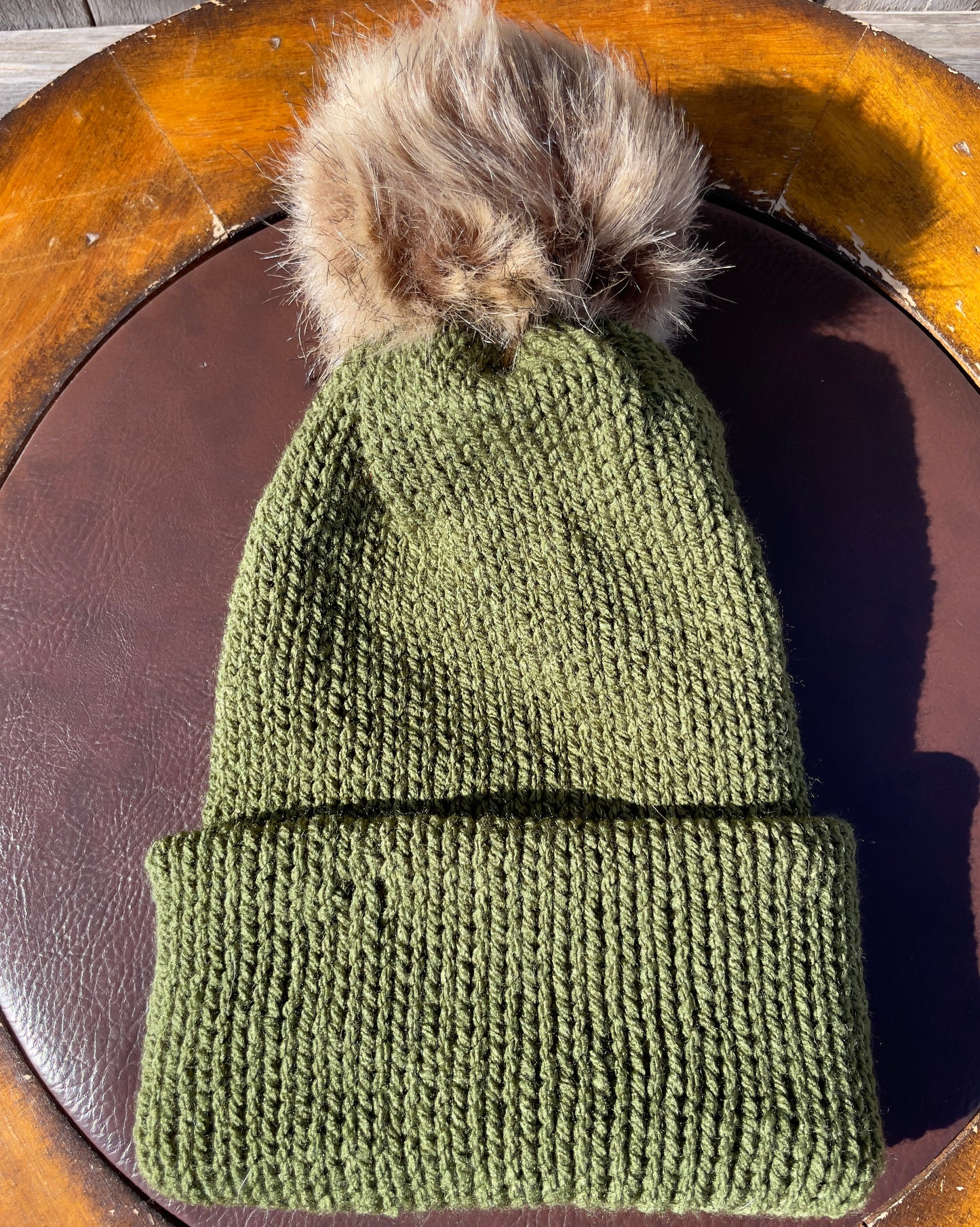 Olive Green Single Pom Pom Beanie (Made to Order)