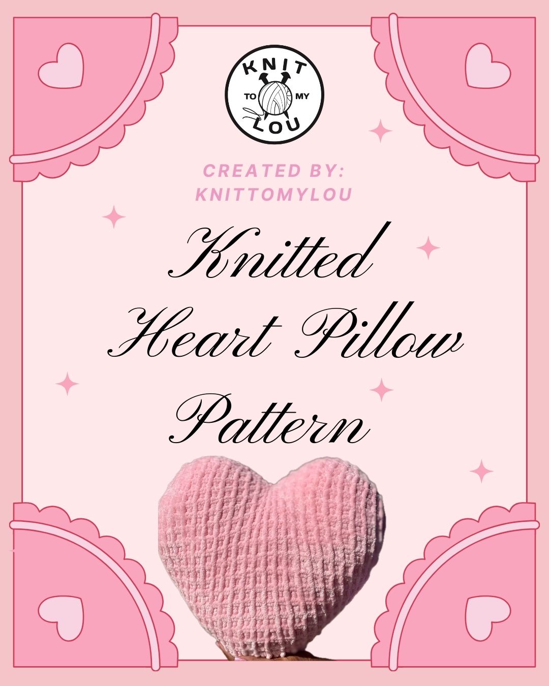 Knitted Heart Pillow Pattern