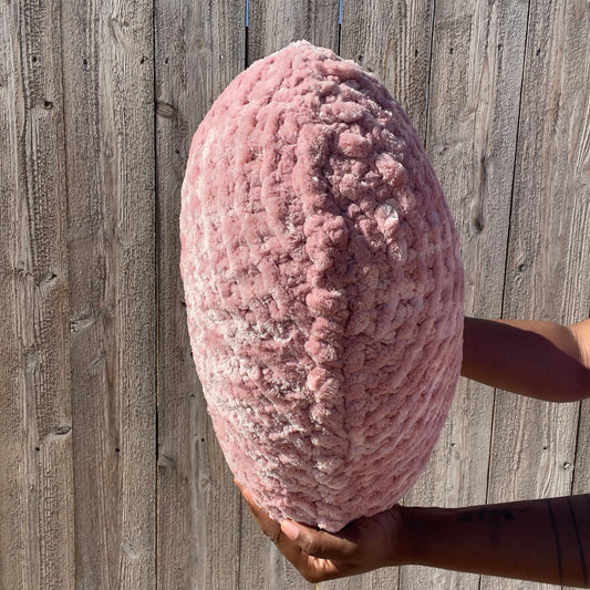 Made You Blush Velvet Knitted Heart Pillow (Made to Order)