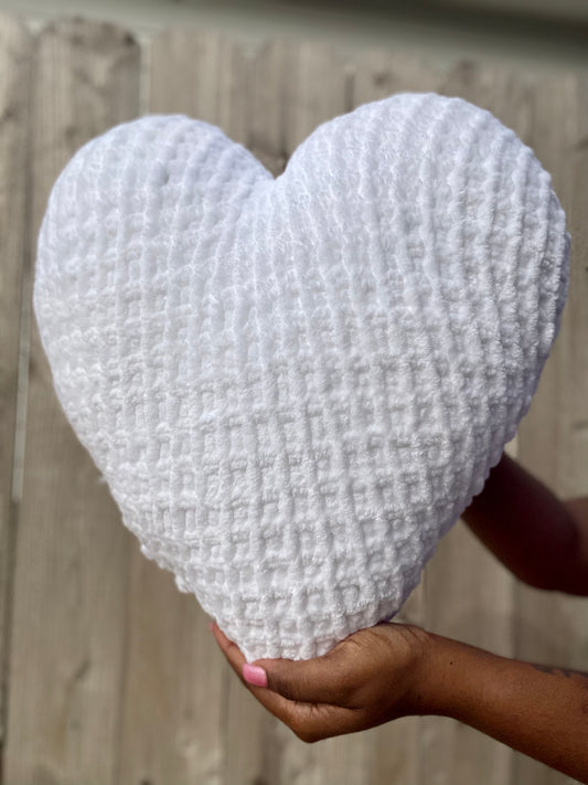 Love Note Knitted Heart Pillow (Made to Order)