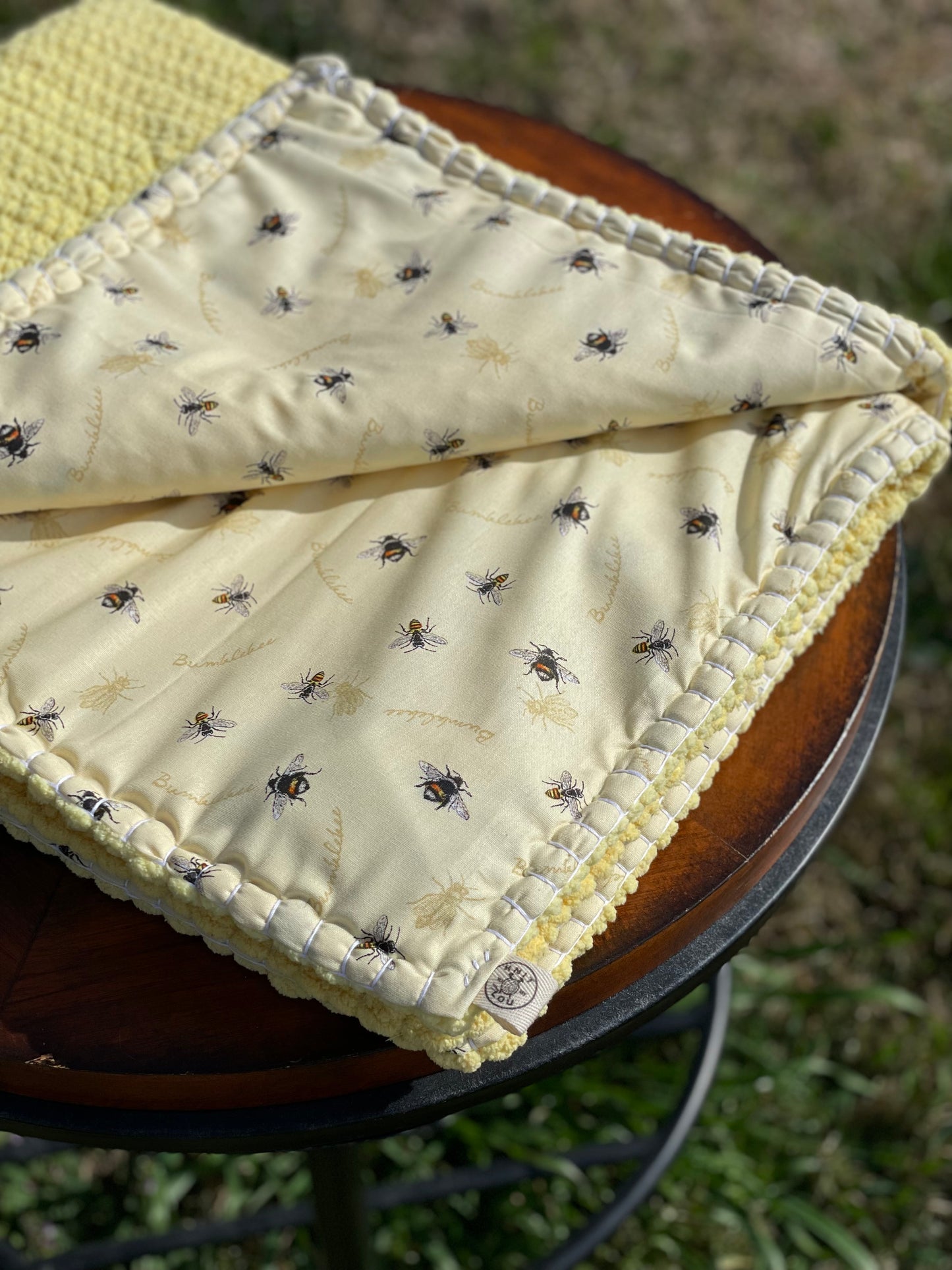 Bee Blessed Reversible Baby Blanket (Made to Order)