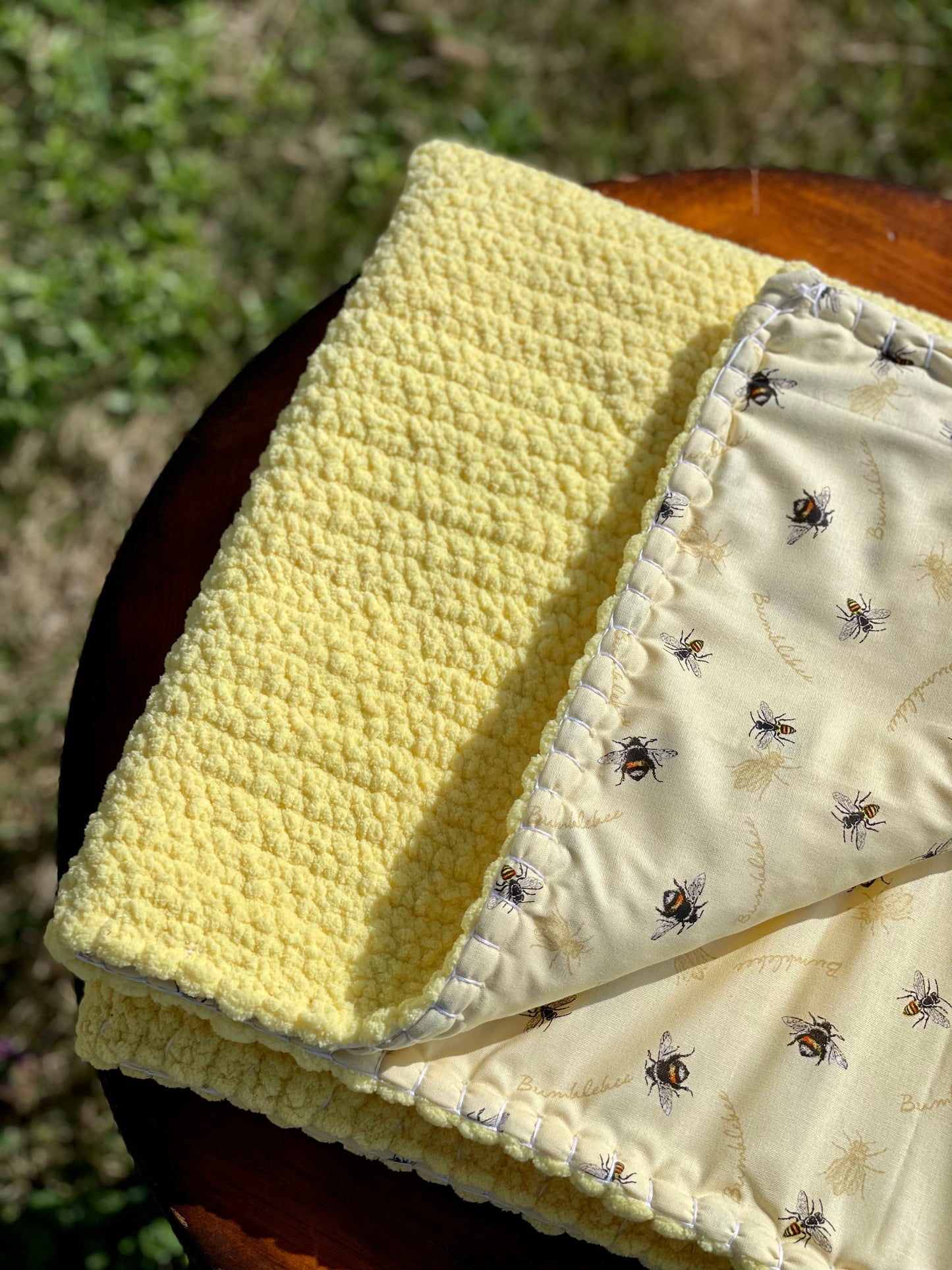 Bee Blessed Reversible Baby Blanket (Made to Order)