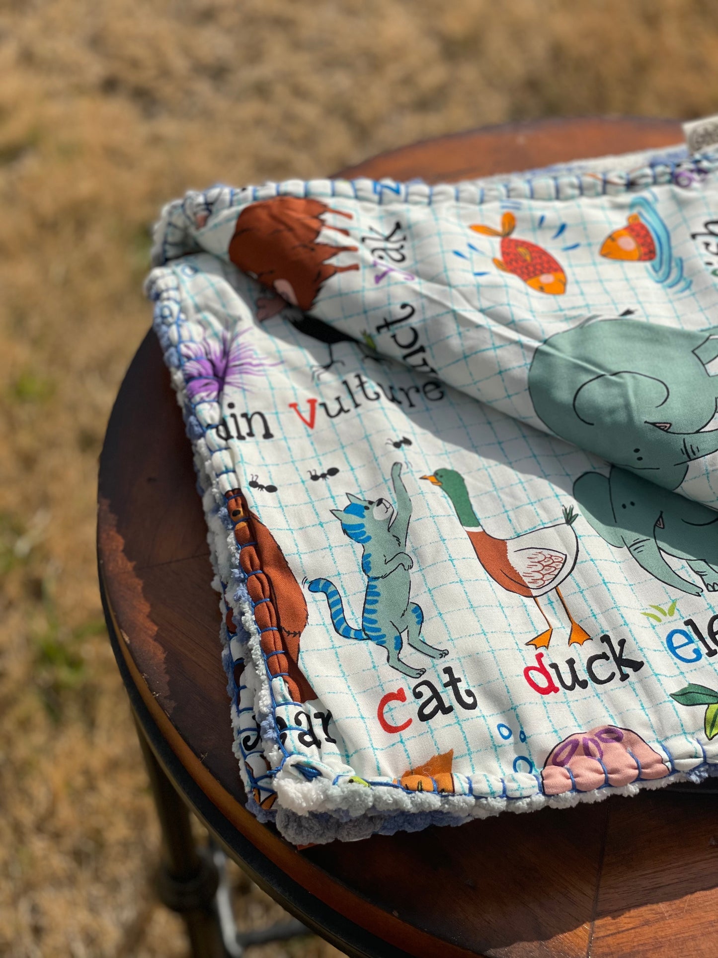 Animal ABCs Reversible Baby Blanket (Made to Order)