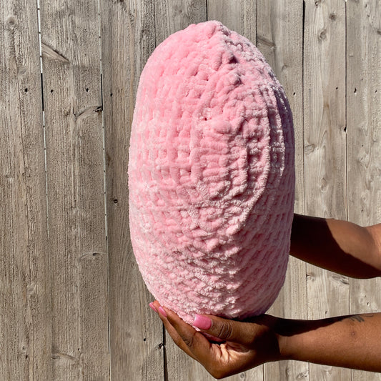 Pretty in Pink Knitted Heart Pillow (Made to Order)