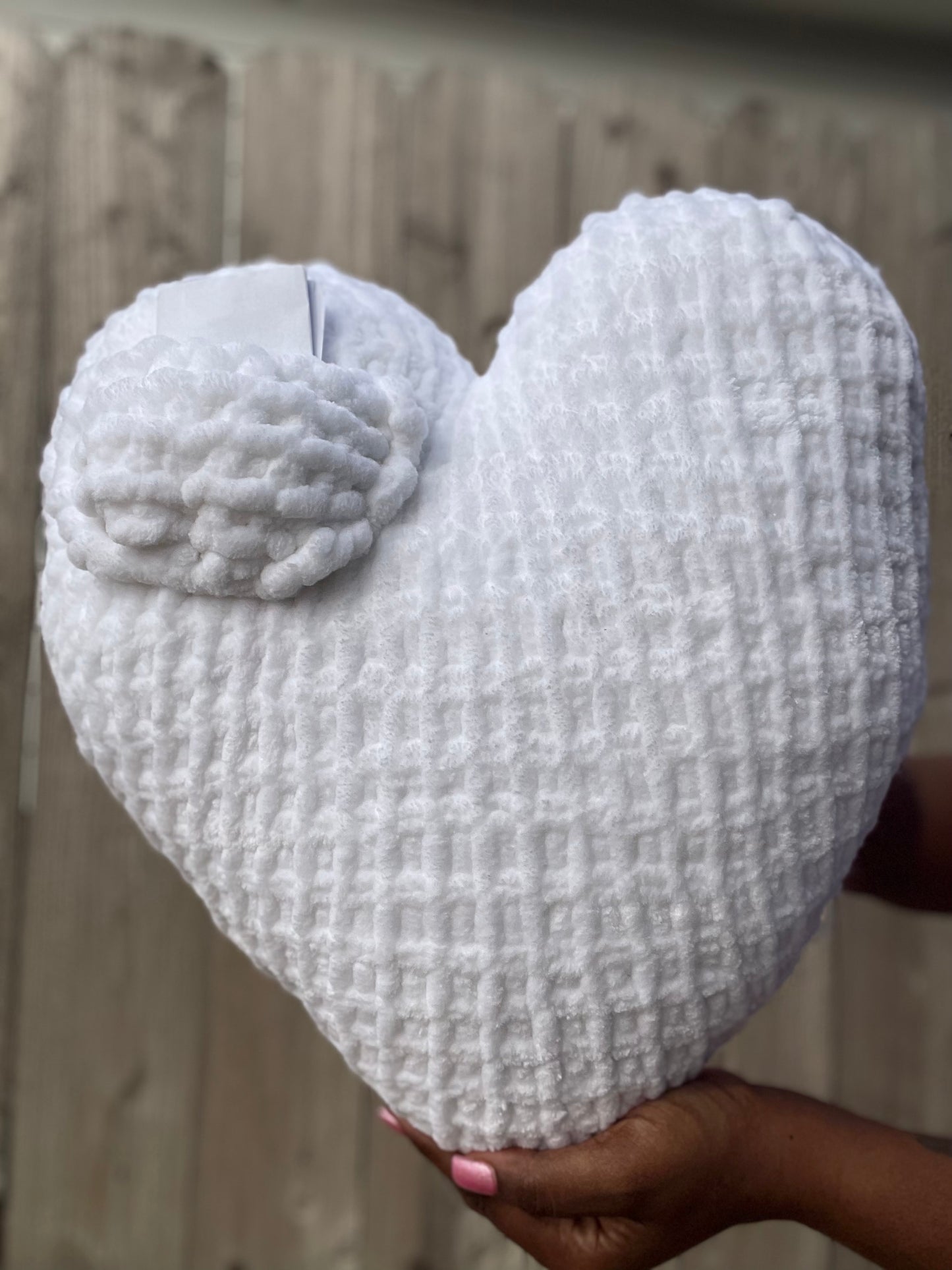 Love Note Knitted Heart Pillow (Made to Order)