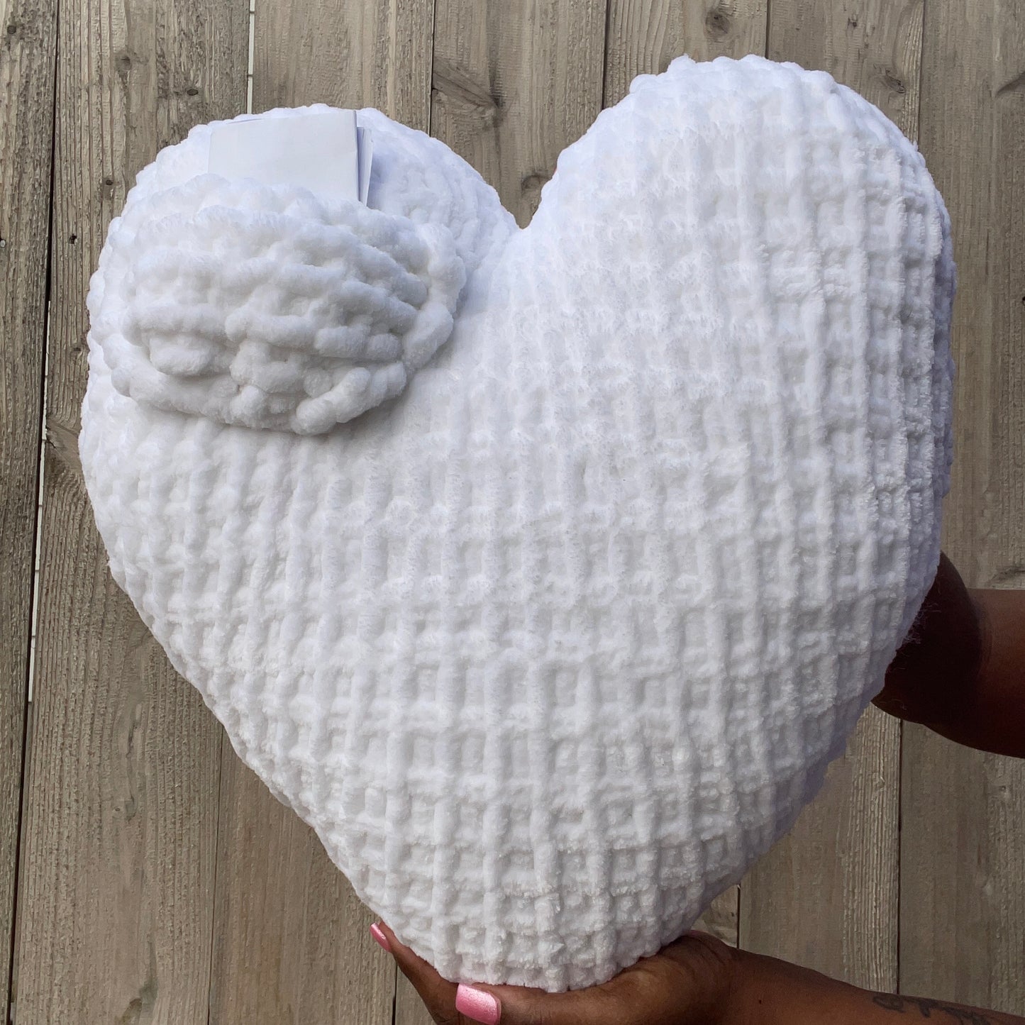 Love Note Knitted Heart Pillow (Made to Order)