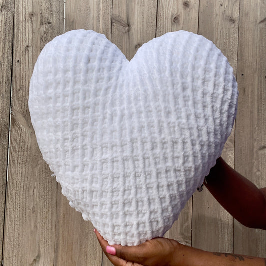 Love Note Knitted Heart Pillow (Made to Order)