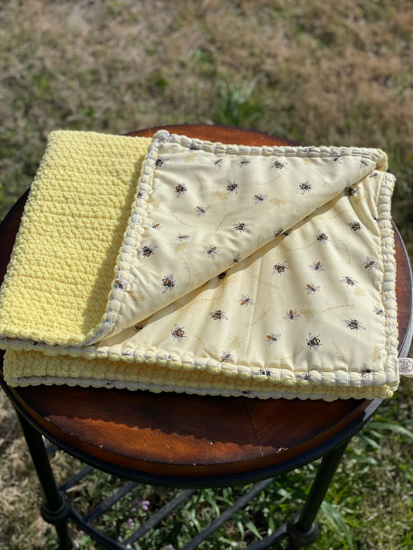 Bee Blessed Reversible Baby Blanket (Made to Order)