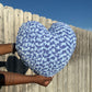 Blue Dream Knitted Heart Pillow (Made to Order)