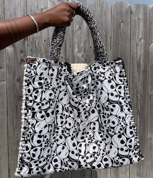 Skeleton Man Handmade Tote Bag (Made to Order)