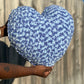 Blue Dream Knitted Heart Pillow (Made to Order)