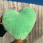 Lime Slime Green Knitted Heart Pillow (Made to Order)