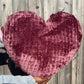 Marvelous Mauve Velvet Knitted Heart Pillow (Made to Order)