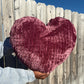 Marvelous Mauve Velvet Knitted Heart Pillow (Made to Order)
