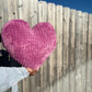 Marvelous Mauve Knitted Heart Pillow (Made to Order)