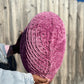 Marvelous Mauve Knitted Heart Pillow (Made to Order)