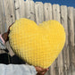 Sunshine Yellow Knitted Heart Pillow (Made to Order)