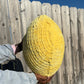 Sunshine Yellow Knitted Heart Pillow (Made to Order)