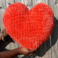 Blood Orange Knitted Heart Pillow (Made to Order)