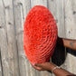 Blood Orange Knitted Heart Pillow (Made to Order)