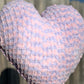 Pink Purple Knitted Heart Pillow (Made to Order)