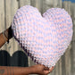 Pink Purple Knitted Heart Pillow (Made to Order)