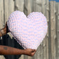 Pink Purple Knitted Heart Pillow (Made to Order)