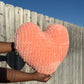Mrs. Peach Knitted Heart Pillow (Ready to Ship)
