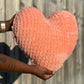 Mrs. Peach Knitted Heart Pillow (Ready to Ship)