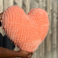 Mrs. Peach Knitted Heart Pillow (Ready to Ship)