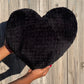 Midnight Black Knitted Heart Pillow (Made to Order)
