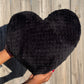 Midnight Black Knitted Heart Pillow (Made to Order)