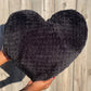 Midnight Black Knitted Heart Pillow (Made to Order)