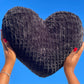 Midnight Black Knitted Heart Pillow (Made to Order)