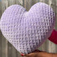 Lavender Knitted Heart Pillow (Made to Order)