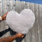 Smoky Grey Knitted Heart Pillow (Made to Order)