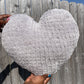 Smoky Grey Knitted Heart Pillow (Made to Order)