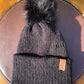 Black Amethyst Single Pom Pom Beanie (Made to Order)