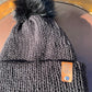 Black Amethyst Single Pom Pom Beanie (Made to Order)